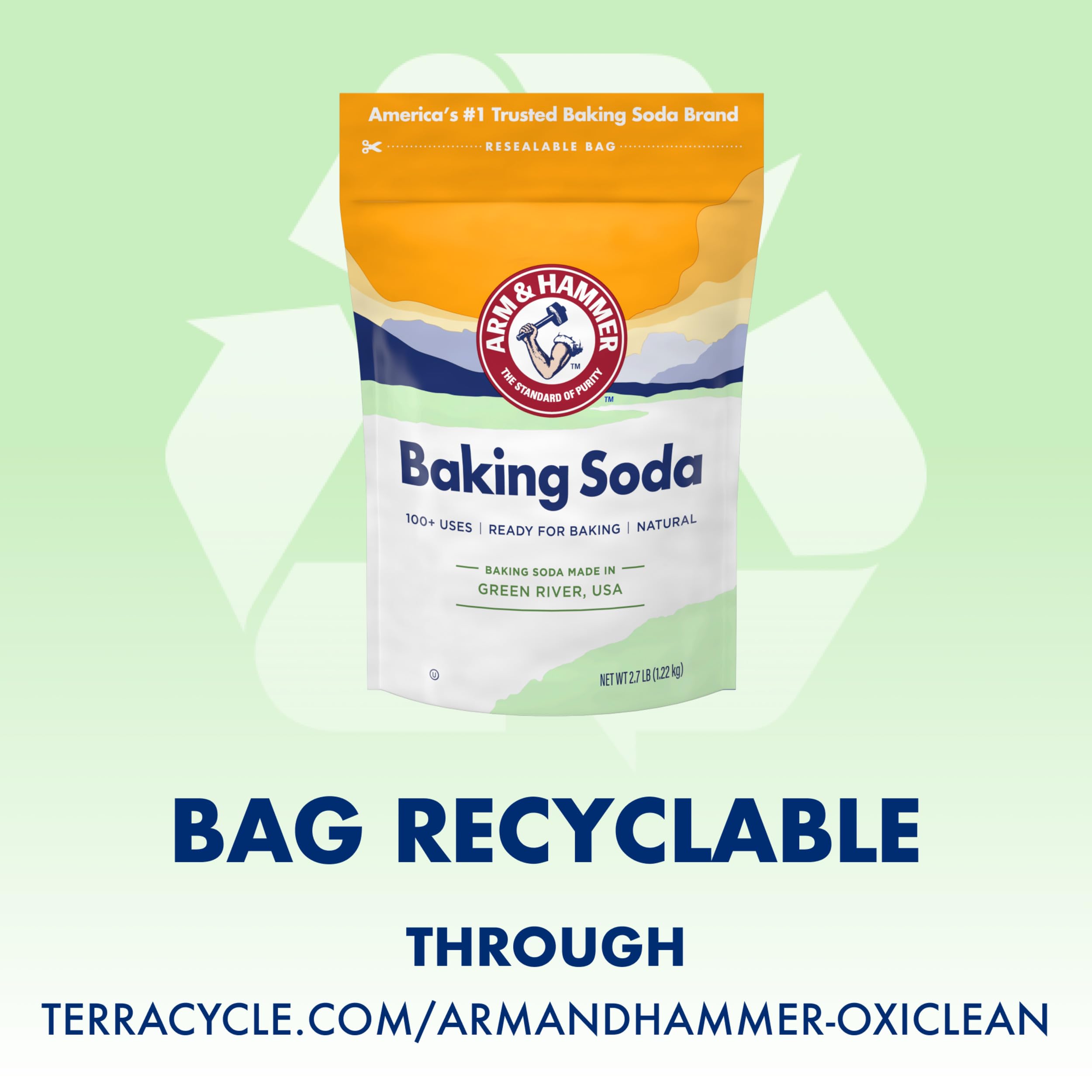 Buy now ARM & HAMMER Baking Soda Made in USA, Ideal for Baking, Pure & Natural, 2.7lb Bag at indiglob india