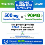 Magnesium Glycinate 500mg per Capsule – 240 Capsules – High Absorption Magnesium Supplement for Relaxation, Calmness & Muscle Support – Gentle on Stomach – Made in USA