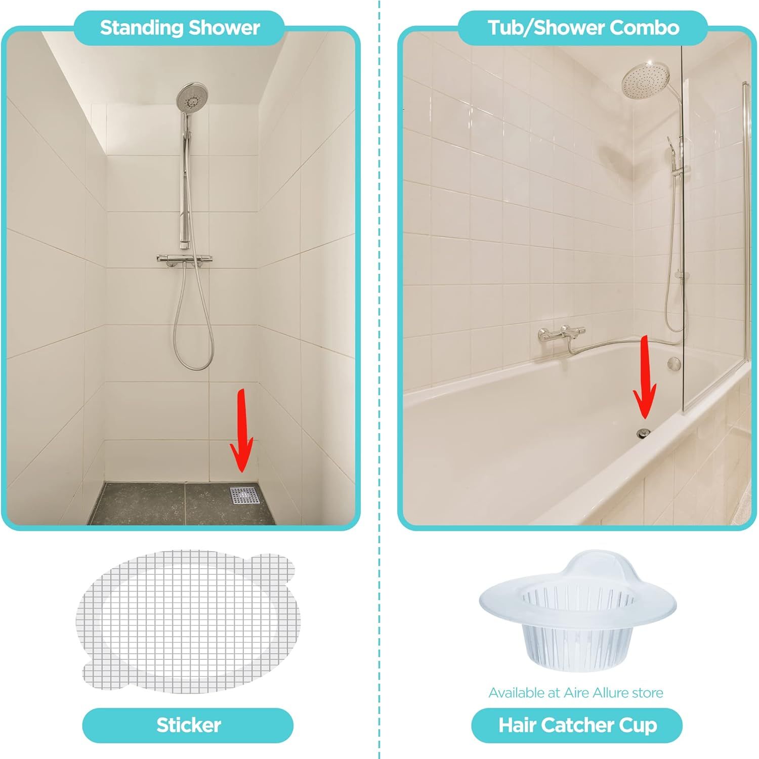 Buy now 50 Pack, Disposable Shower Drain Hair Catcher Mesh Stickers… at indiglob india