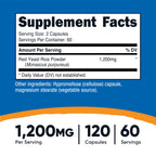 Nutricost Red Yeast Rice 1200mg, 120 Capsules, 60 Servings, Gluten Free | Veggie Caps, GMO-Free