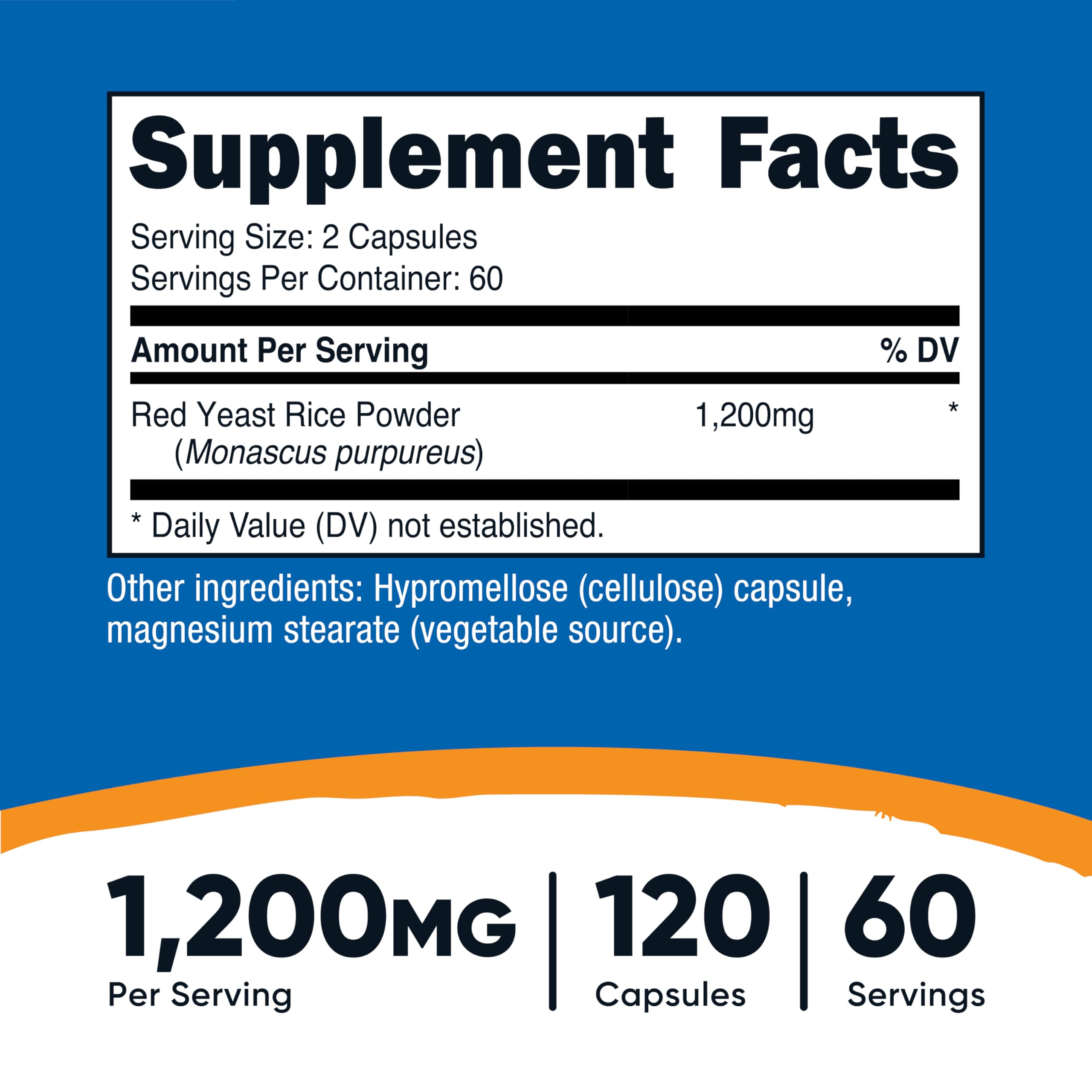 Nutricost Red Yeast Rice 1200mg, 120 Capsules, 60 Servings, Gluten Free | Veggie Caps, GMO-Free