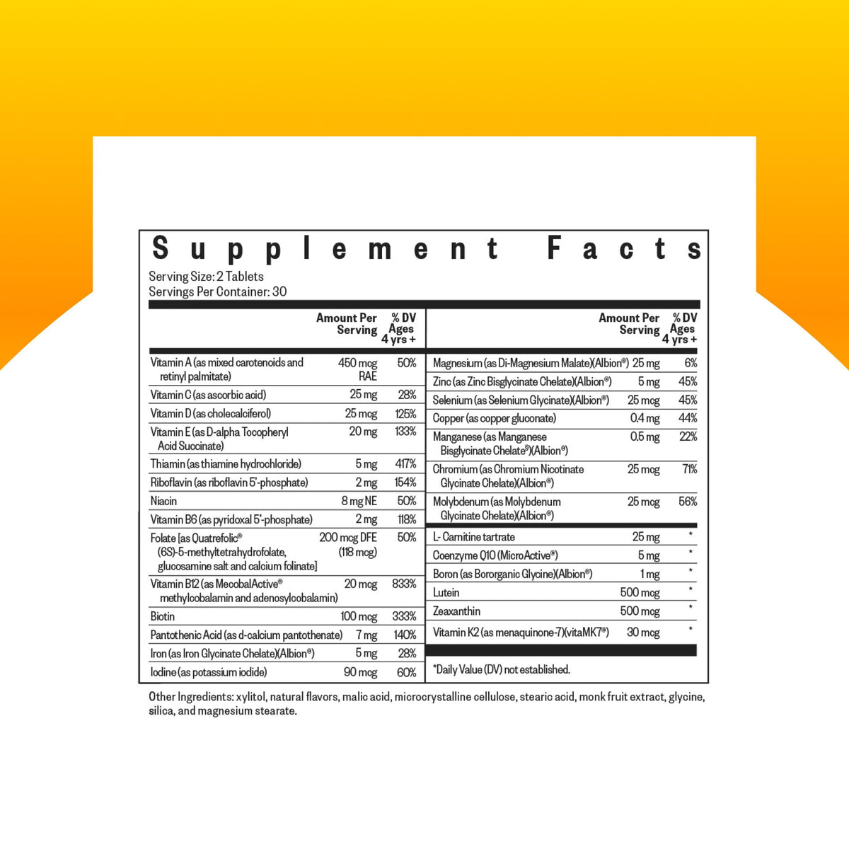 Seeking Health Kids Multivitamin Chewable, Formulated for Children’s Health, with L-5-MTHF L-Methylfolate, B12, Riboflavin, Vitamin A, Vegetarian (60 Chewable Tablets)*