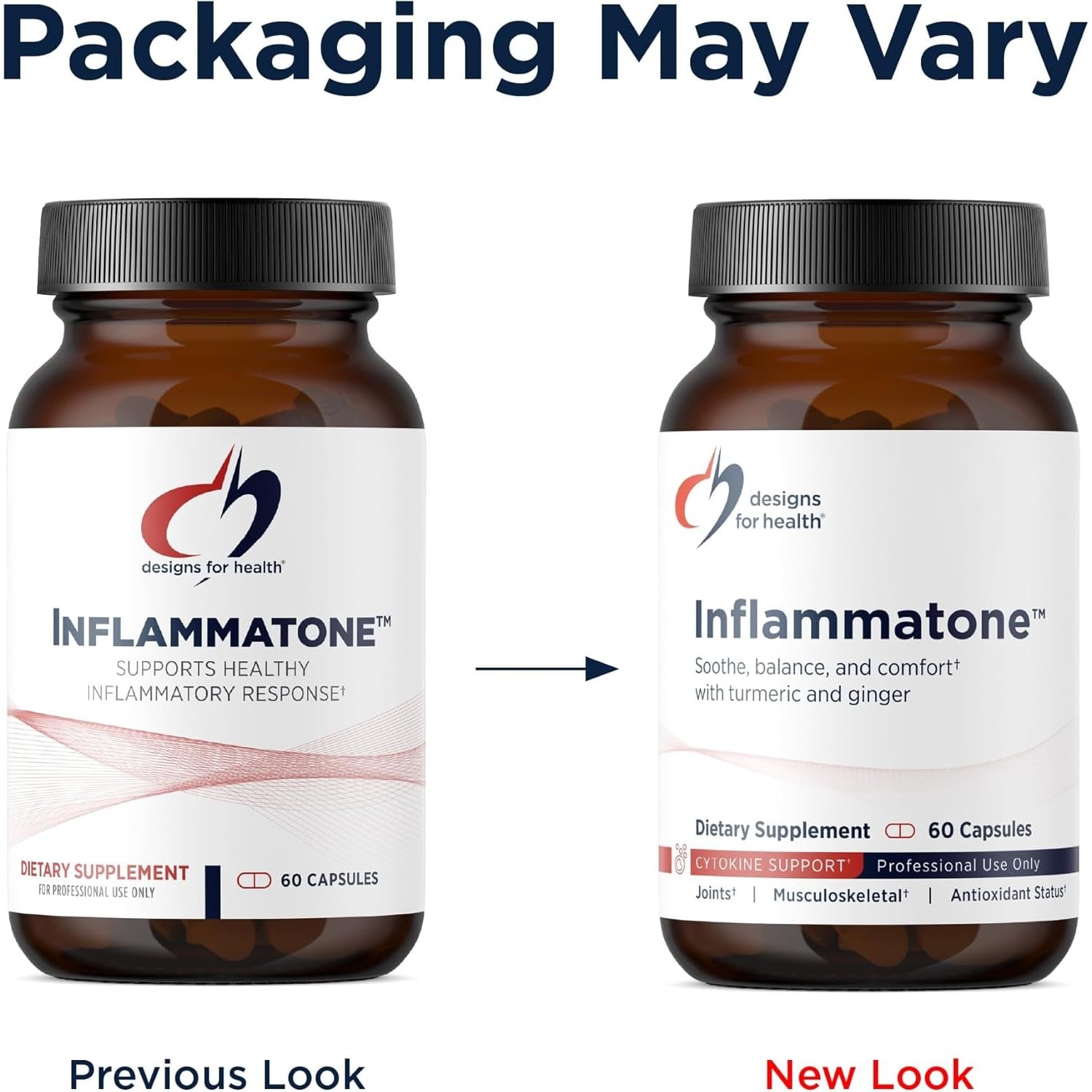 Designs for Health Inflammatone - Turmeric Supplements with Proteolytic Enzymes, Boswellia, Quercetin & Resveratrol (60 Capsules)