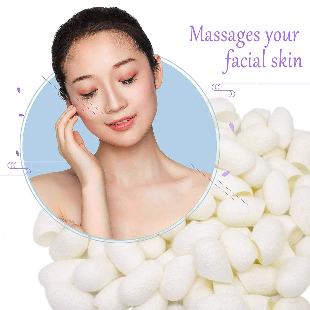 Buy now TTSAM 100pcs Fresh Natural Silk Ball Cocoons Facial Cleanser Balls Healthy Skin Care Scrub Face Massage at indiglob india