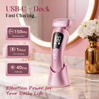 rategist Cordless Electric Razor for Women: IPX7 & LED Display | 3-in-1 for Face/Underarm/Leg - Rechargeable & Painless Bikini Trimmer - Waterproof & Lightweight Travel Design