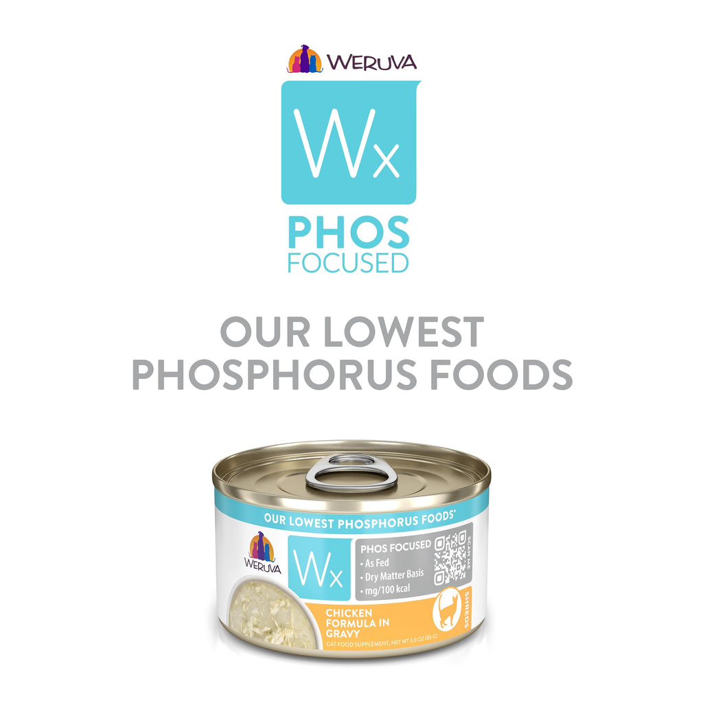 Weruva Wx Phos Focused, Chicken Formula in Gravy 3oz Can, Pack of 12