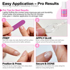 GELPARTY 8ml Brush-On Nail Glue for Press On Nails & Tips, Quick Dry