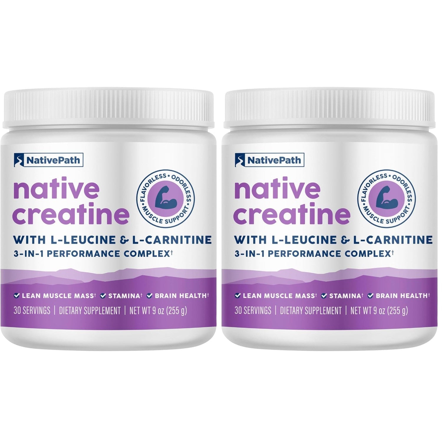 NativePath Creatine Monohydrate, Unflavored, 30 Servings | 5g Per Serving, 2g L-Leucine & 1.5g L-Carnitine, Supports Strength, Power, Muscle & Recovery, Men & Women