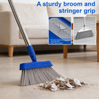 Broom - 52-Inch Adjustable Long Handle Broom, Multi-Scene Indoor Cleaning Tool for Hardwood Floors, Tiles, Kitchens, Offices, Courtyards, Lobbies, Patios.