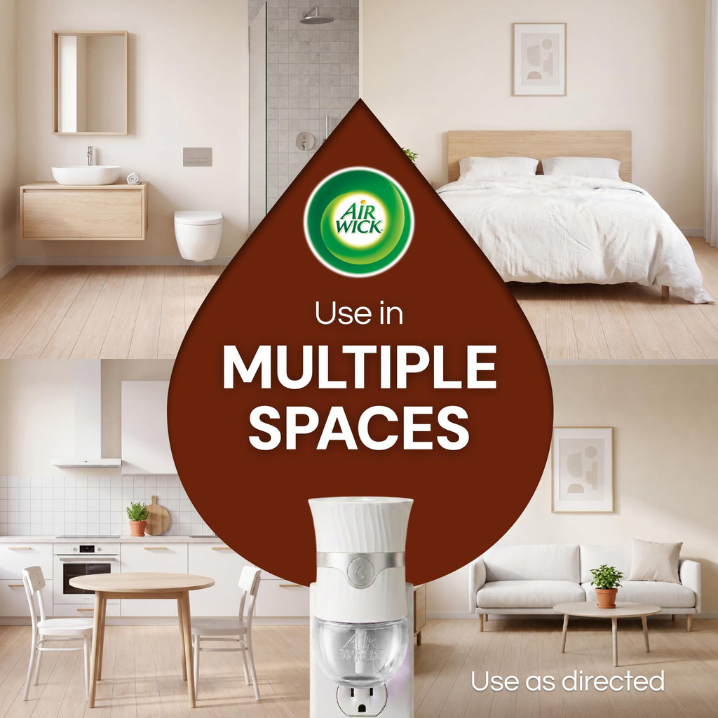 Air Wick Plug-In Scented Oil Refills, Warm Woods & Jasmine, 4 Count