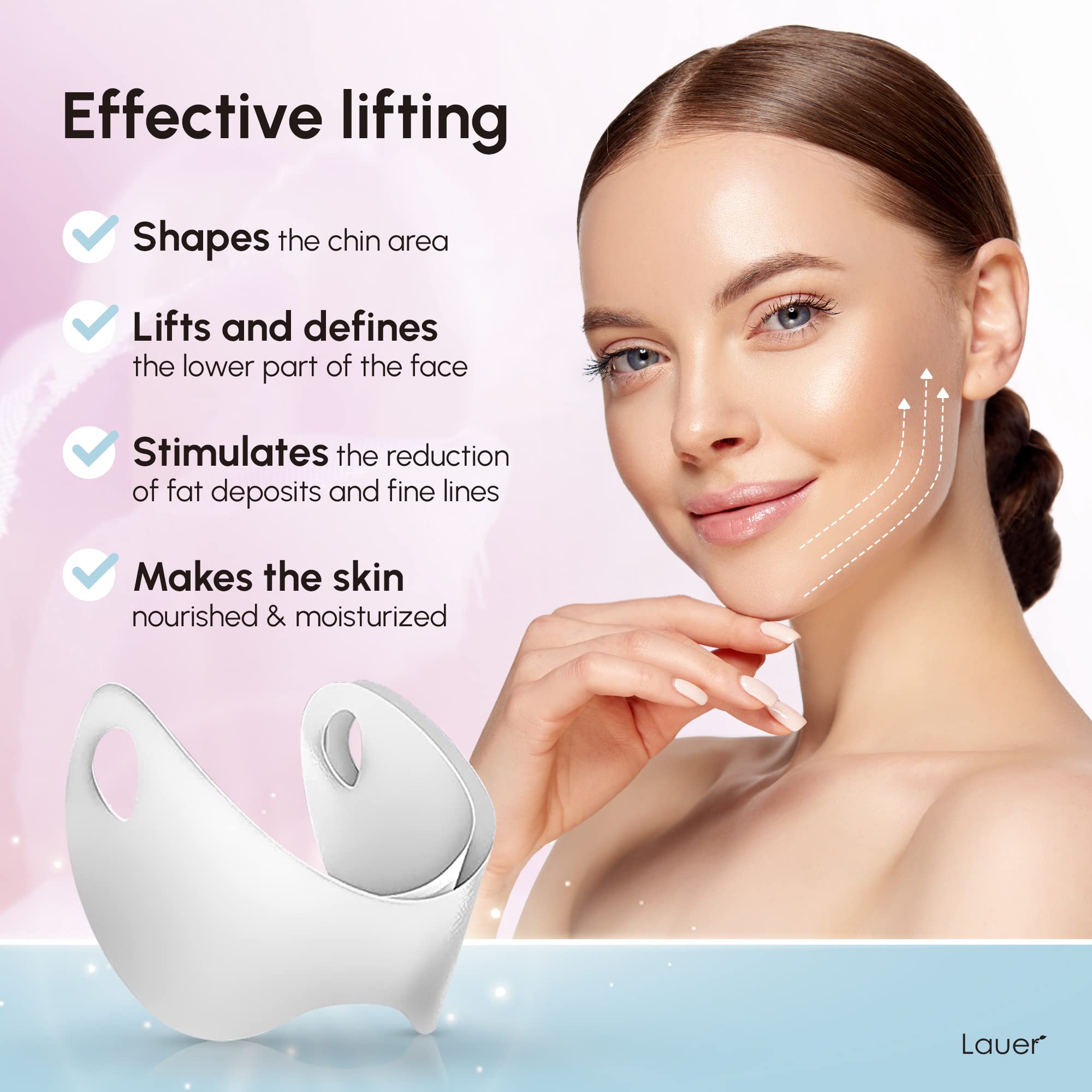 V Shaped Contouring Face Mask Line Shaping Lifting Belt Neck Reduction Jawline Lift Tape Enhancer Firming Chin Up Collagen Hyaluronic Acid Aloe Vera