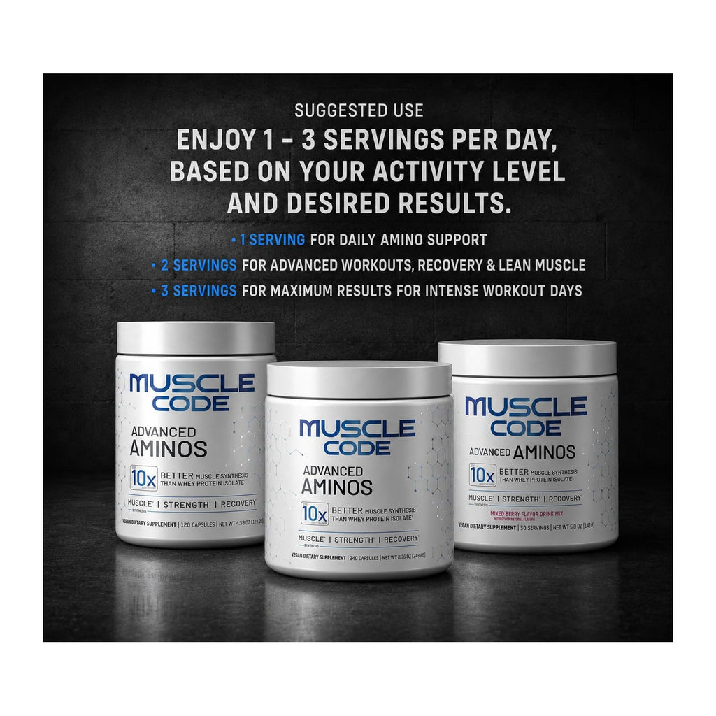 NAUTILUS Muscle Code Essential Amino Acid Capsules – Muscle Synthesis & Repair & Strength – Unflavored – 60 Servings – Clinically Studied – 0g Sugar, Keto, Vegan, Gluten Free, Dairy Free