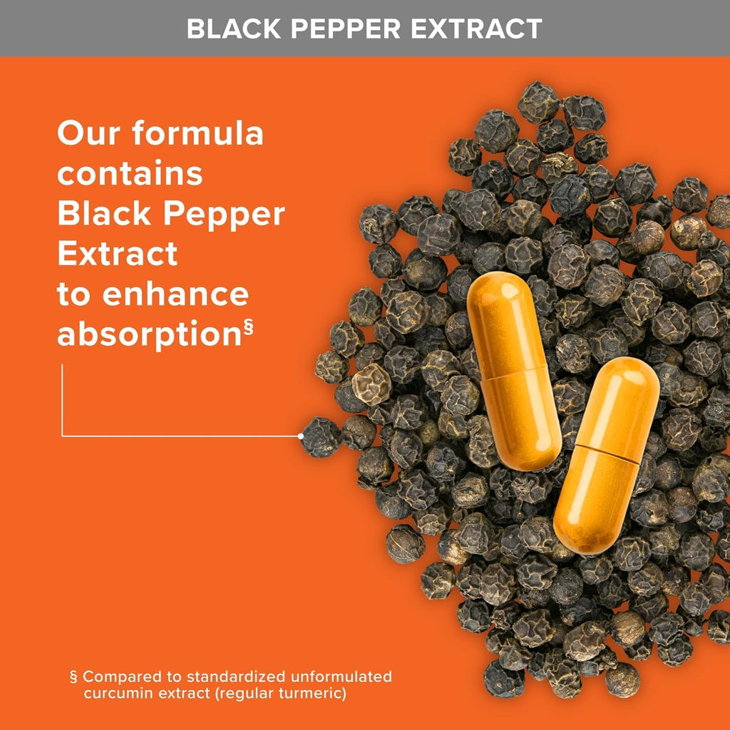 Turmeric Curcumin with Black Pepper & Ginger, 2400mg Turmeric Extract with 95% Curcuminoids, Extra Strength Supplement,
