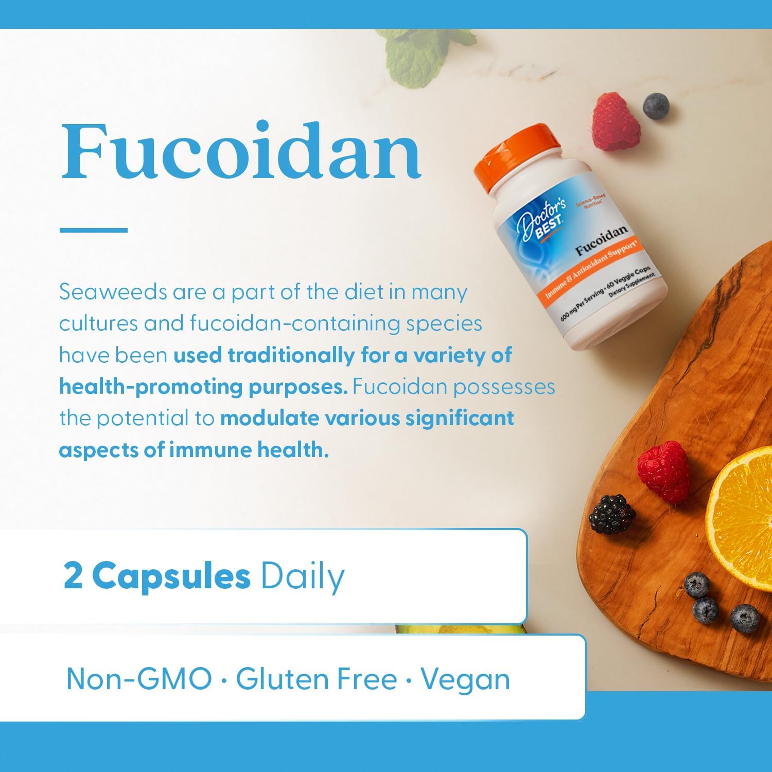 Buy now Doctor's Best Fucoidan 70%, Non-GMO, Vegan, Gluten Free, 60 Count at indiglob india