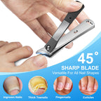 2026 Toenail Clippers for Thick Toenails for Seniors Angled Head | Large Toe Nail Clippers Set for Men, Long Handle Heavy Duty Ingrown Toenail Clippers, Ultra Sharp Slanted Finger Nails Cutter