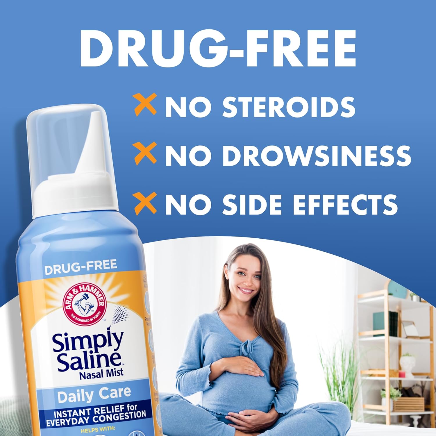 Buy now Arm & Hammer Simply Saline Daily Care Nasal Mist 4.4oz, Saline Nasal Spray, Drug-Free, 2-Pack at indiglob india