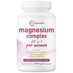 Micro Ingredients Magnesium Complex for Women, 240 Veggie Capsules | 20-in-1 with Glycinate, Citrate & More + D3, K2, Methylated B Complex, Biotin, Inositol & Ashwagandha. Filler Free, Non-GMO.