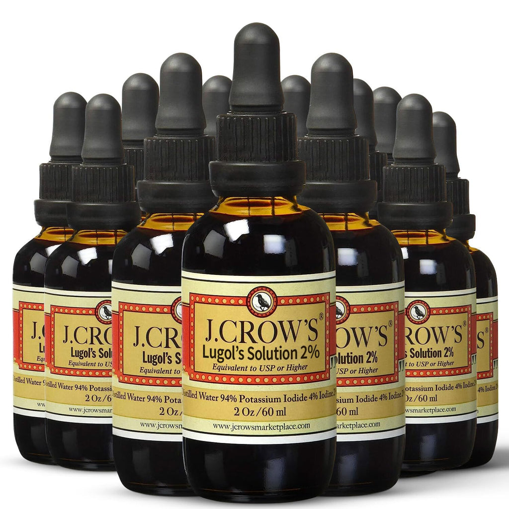 Buy now J.CROW'SÂ® Lugol's Solution of Iodine 2% 2 oz (3 Bottles) â€“ Premium Iodine & Potassium Iodide Liquid, Gluten &, Alcohol-Free Natural Brine Extract, No Expiration at indiglob india