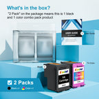 65XL Ink Cartridges Black/Color Combo Pack High Yield Replacement for HP Ink 65 65XL Work for HP DeskJet 3755 3772 3700 3722 3752 2600 2622 Envy 5055 5000 5070 5052 5014 Printer (1 Black,1 Color)