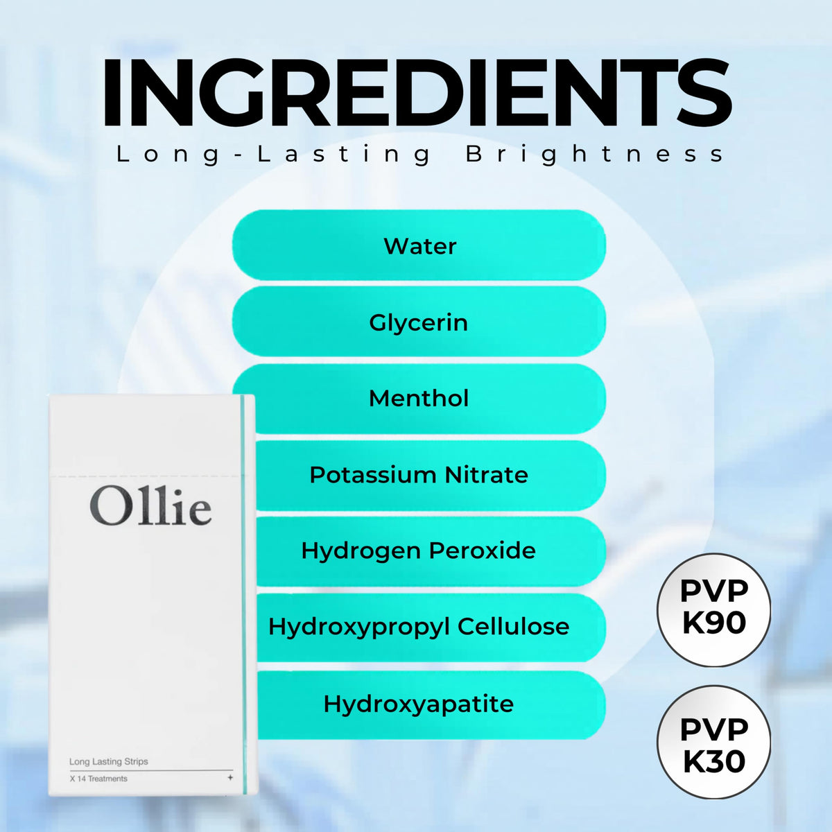 Ollie Transformation Kit Whitening Strips with Hydroxyapatite, 28 Count