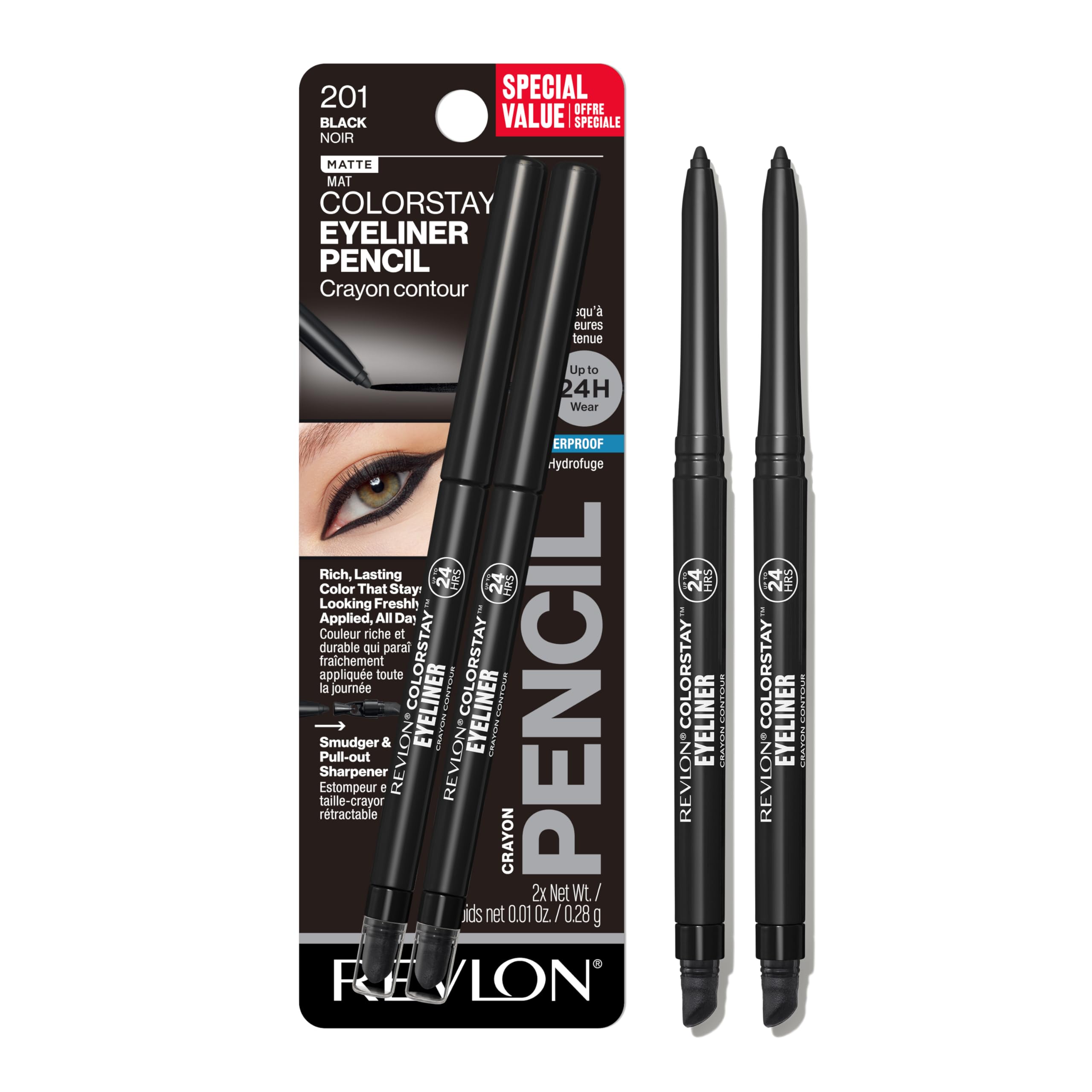 Buy now Revlon ColorStay Eyeliner Pencil, Black [201], 0.01 oz (Pack of 12) at indiglob india