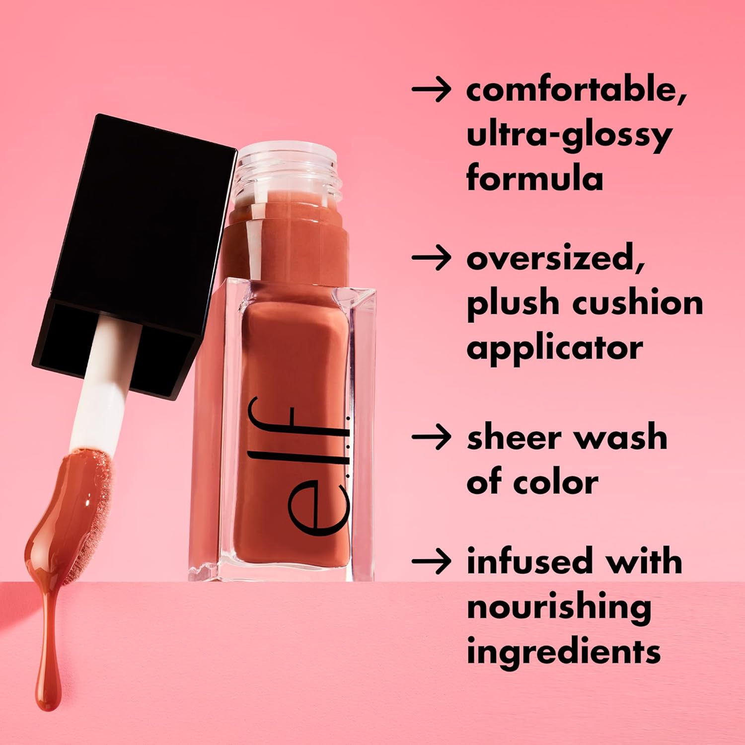 Buy now e.l.f. Glow Reviver Lip Oil, Nourishing Tinted Lip Oil For A High-shine Finish, Infused With Jojoba Oil, Vegan & Cruelty-free, Pink Quartz at indiglob india