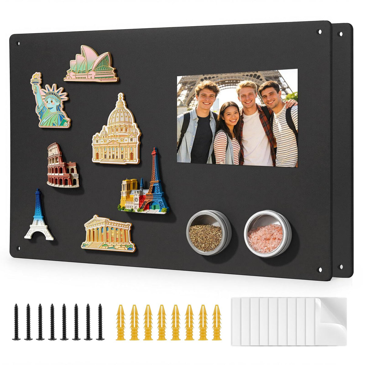 2Pack Magnet Board,17" x 12"Magnetic Board for Wall for Magnets,Display Magnetic Letters,Numbers,Spice Jars,Sticky Notes,and Photos,Suitable for Walls,Refrigerators,Cubicles,Cabinets, and More