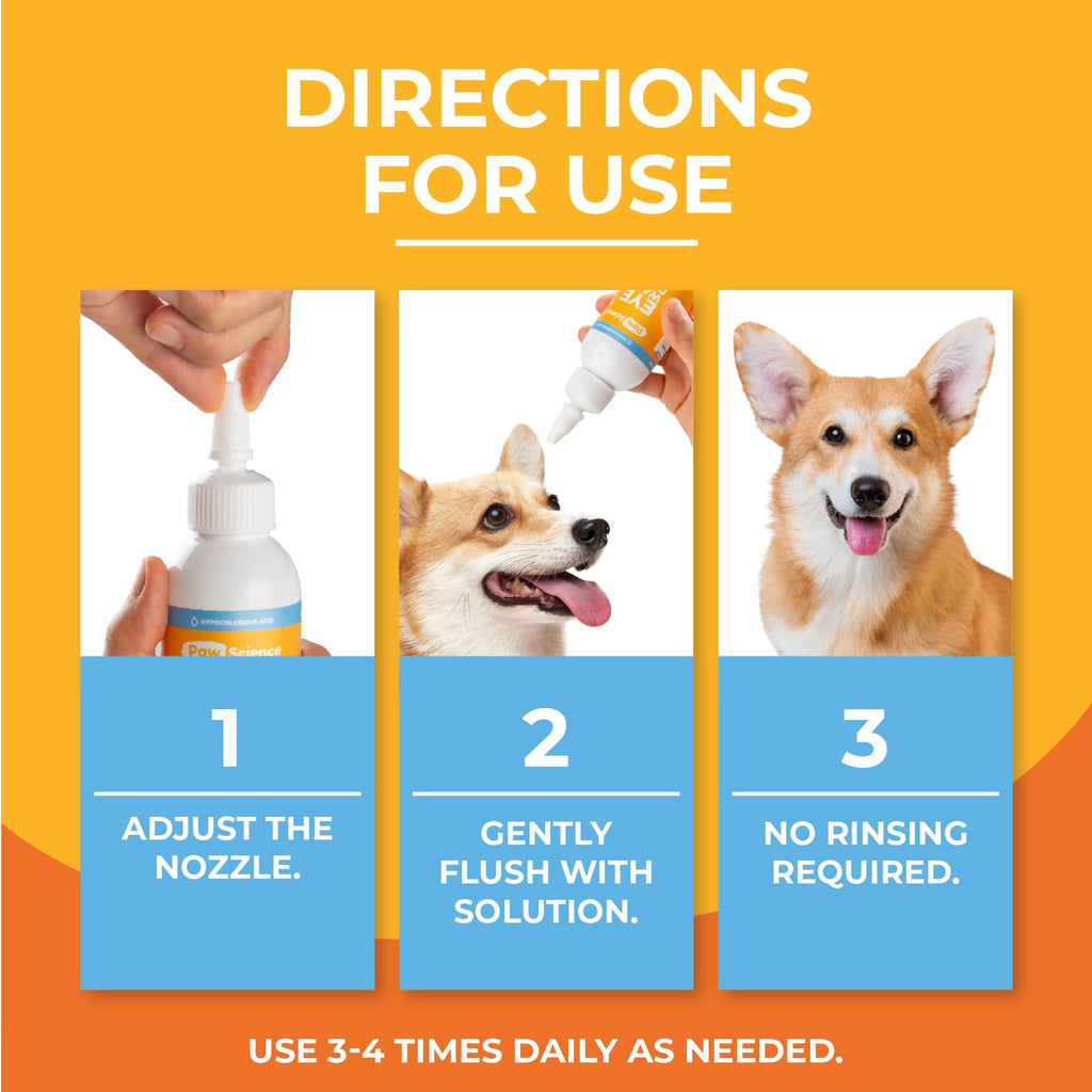 Dog Eye Drops & Wash for Dogs & Cats – Gentle Antimicrobial Eye Cleaner
