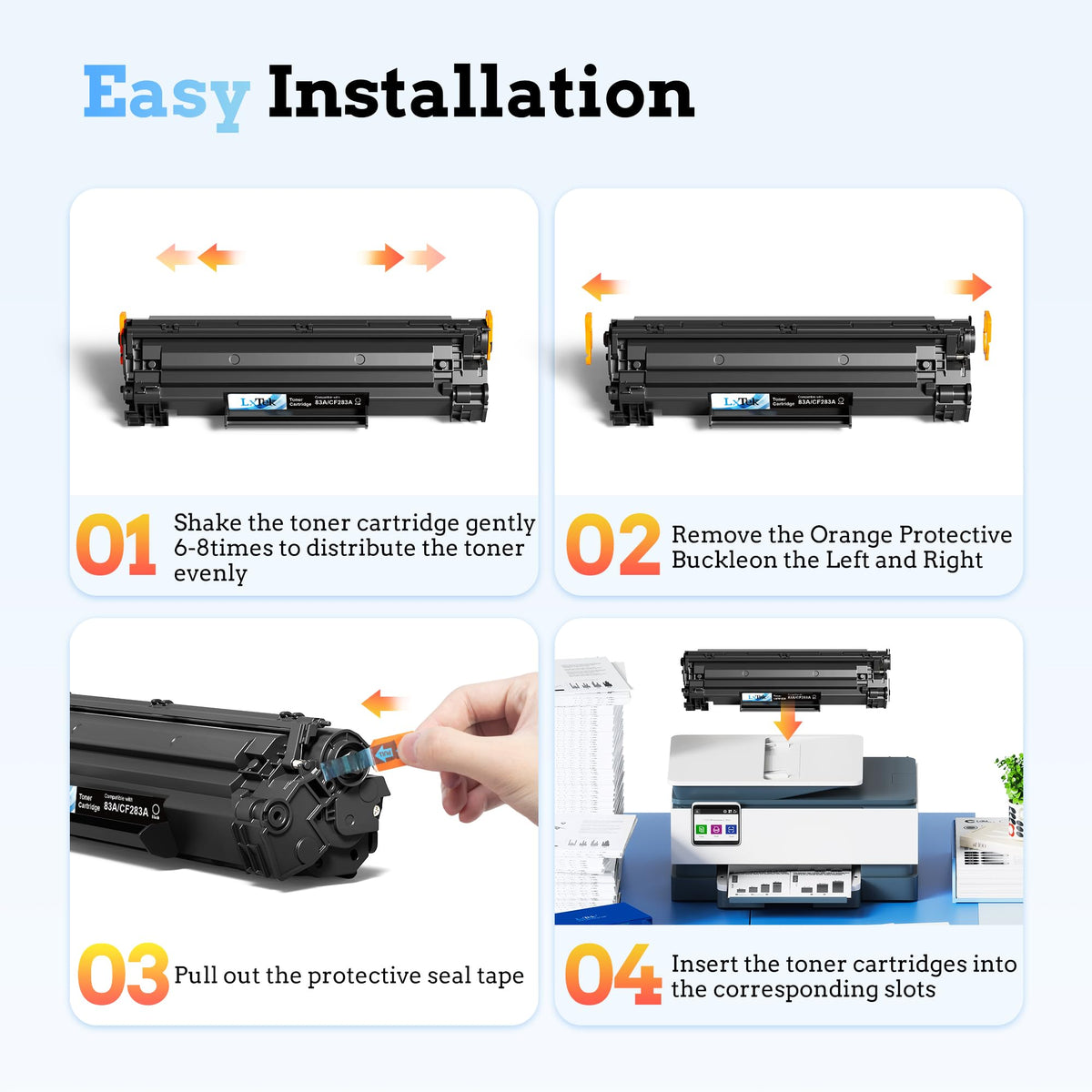 LxTek 83a Toner Cartridge Black Replacement for HP 83A CF283A 83X CF283X