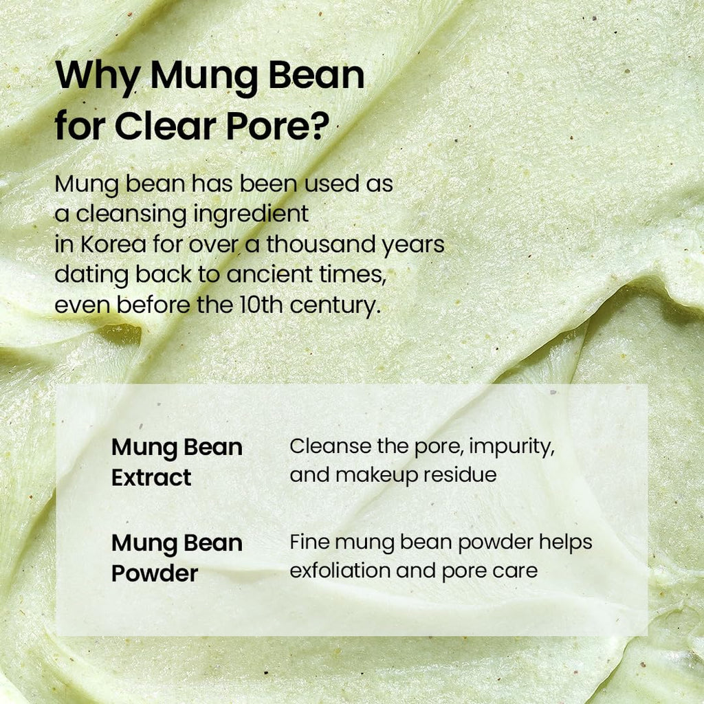 beplain Mung Bean pH-Balanced Cleansing Foam for Sensitive Skin, 5.4 fl oz | Fragrance-Free, Non-Comedogenic Tested, Deep Pore Facial Cleanser,Korean Skincare