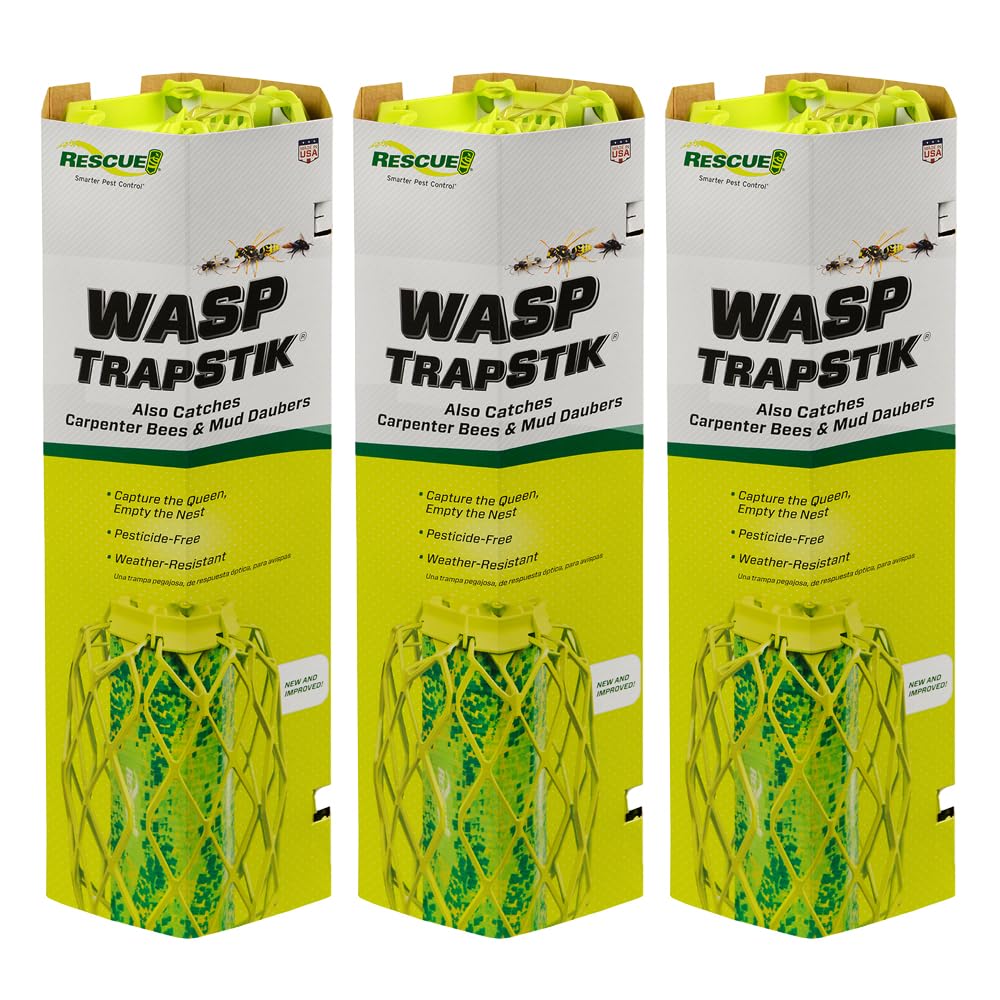RESCUE! VisiLure® TrapStik for Wasps, Mud Daubers, Carpenter Bees – 3 Pack