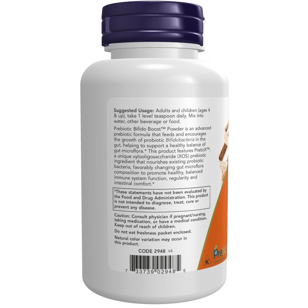 Buy now NOW Foods Supplements, Prebiotic Bifido Boost with PreticXÆ’?â€º Xylooligosaccharide (XOS) Prebiotic, Powder, 3-Ounce at indiglob india