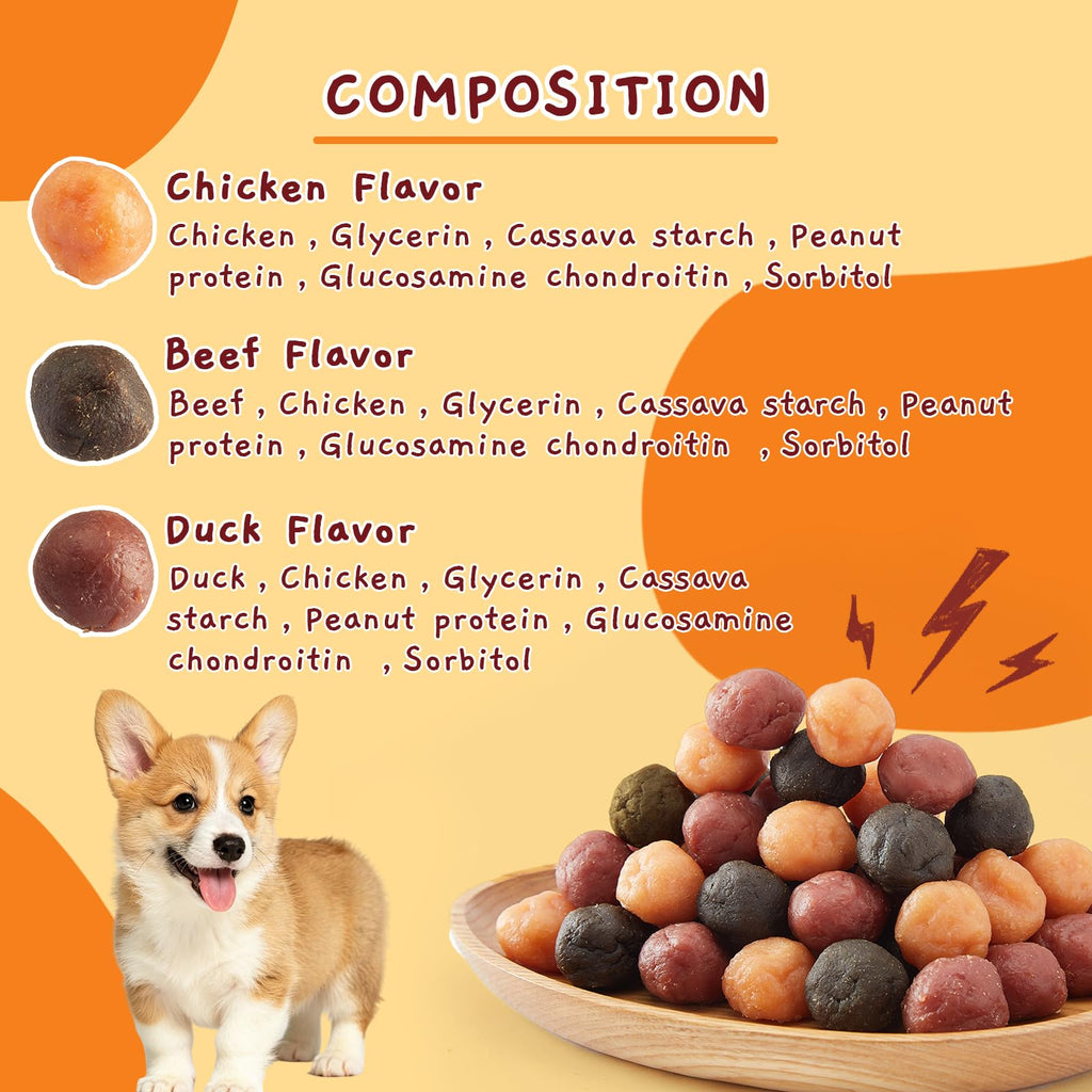 Jungle Calling 60 Ct. Dog Treats Kabob Meat Ball, Soft Chewy Training Snack