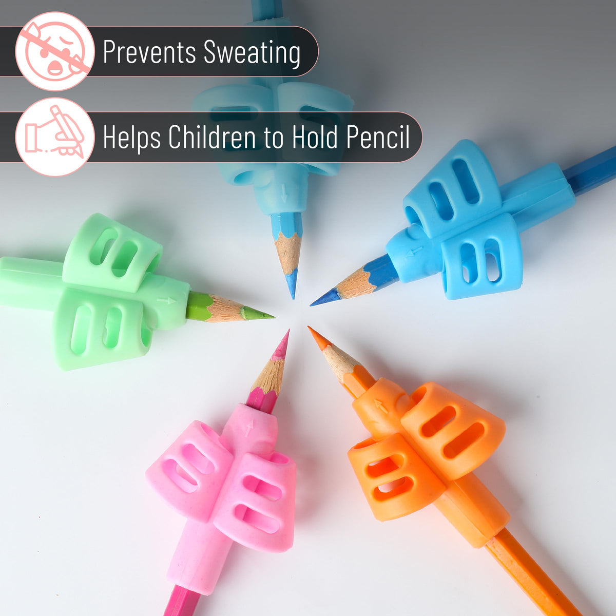 Mr. Pen- Pencil Grips for Kids Handwriting, 20 Pack