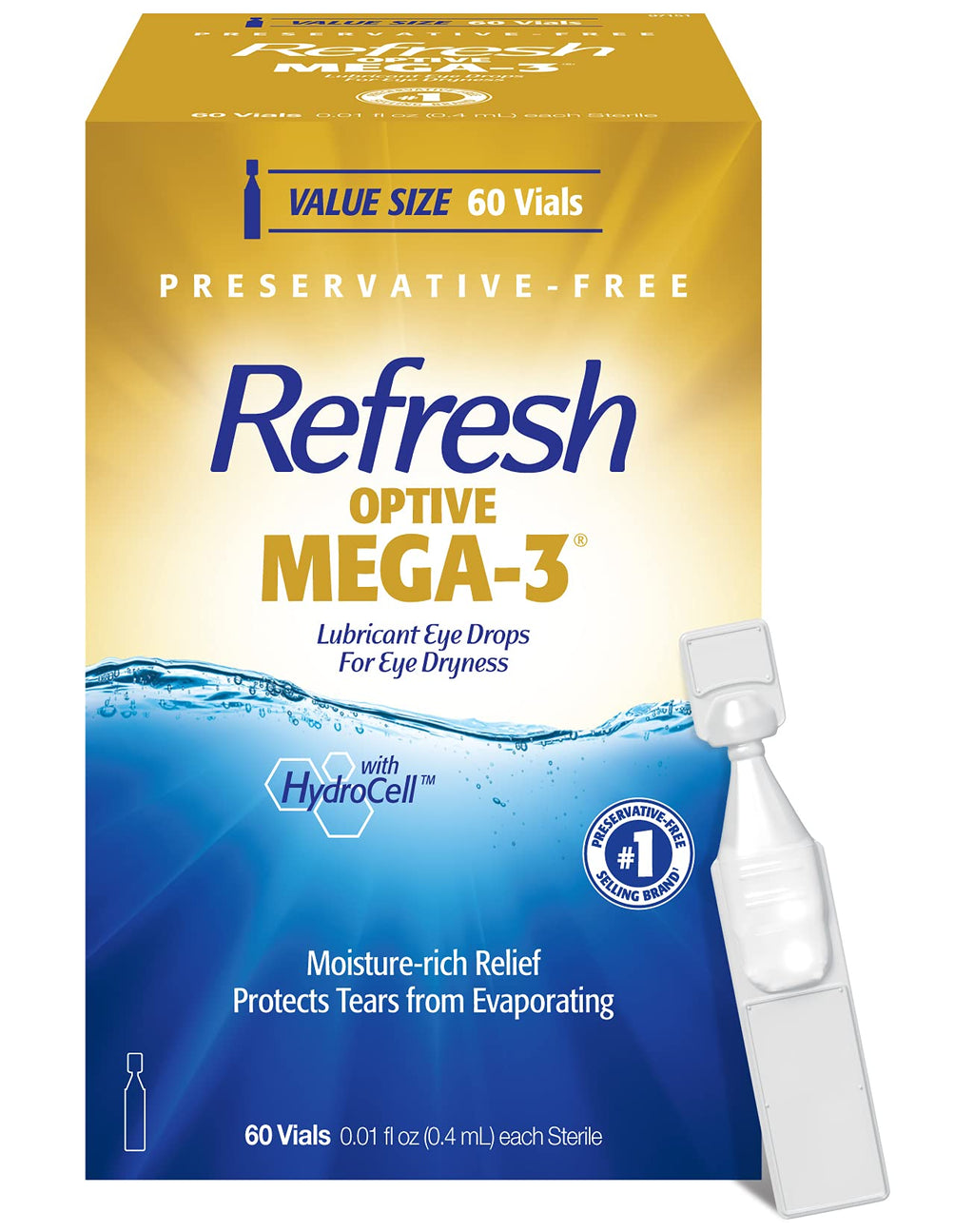 Buy now Refresh Optive Mega-3 Lubricant Eye Drops For Dry Eyes, Preservative-Free, 0.01 Fl Oz Single-Use Containers, 30 Count Optive Mega-3 60 Count (Pack of 1) at indiglob india