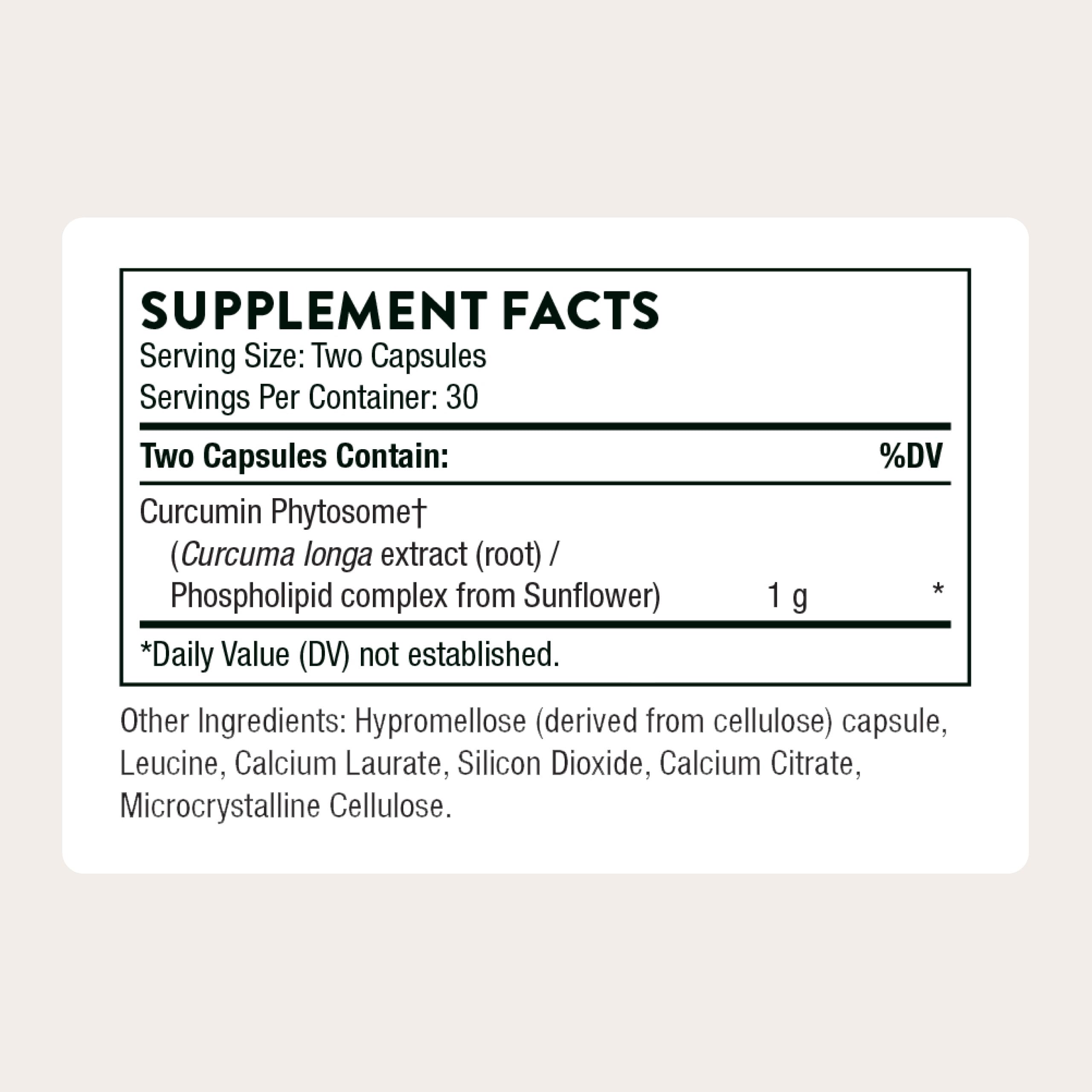 THORNE Curcumin Phytosome, 1,000 mg Curcumin Supplement, 60 Capsules | Supports Joint Stiffness, Muscle Soreness & a Healthy Inflammatory Response*, Clinically Studied, NSF Contents Certified