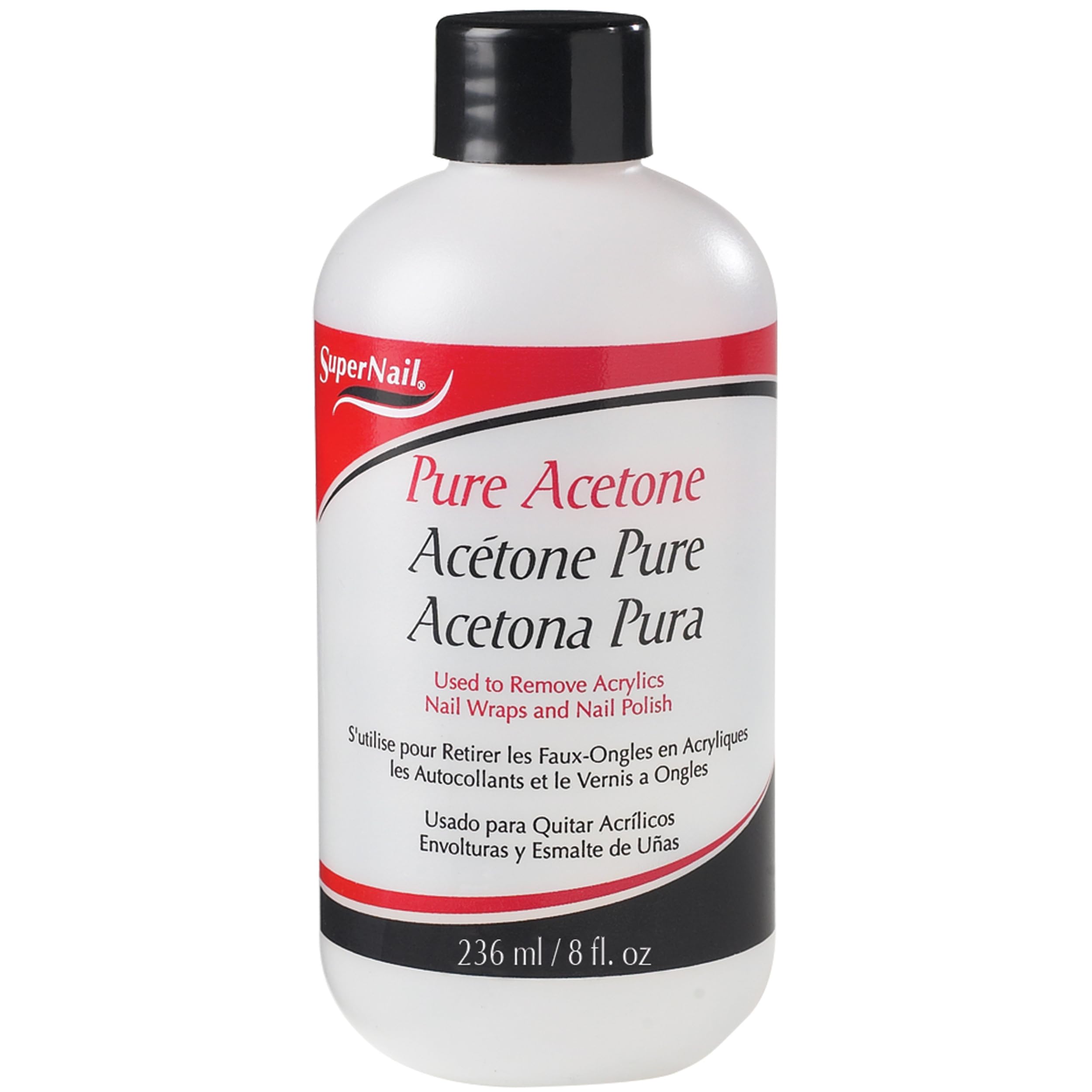 SuperNail Pure Acetone Nail Polish Remover for Gel, Acrylic & Wraps, 16 oz | Professional Strength Cleanser for Fast and Quick Gel Nail Polish Remover, Dissolves Nails Polishes Easily
