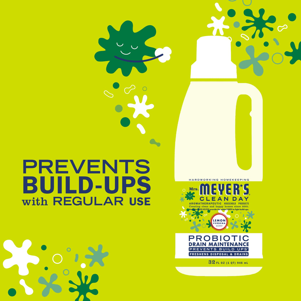 MRS. MEYER'S CLEAN DAY Probiotic Drain Maintenance, Lemon Verbena, 32 fl oz