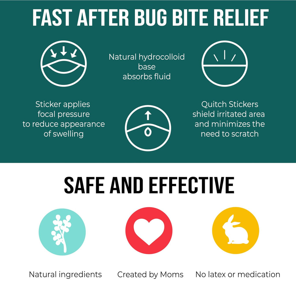 quitch XL Mosquito Bite Itch Relief Patch Kids, Insect Bite Patch, Summer Travel Essentials, Mosquito Anti Itch Cream Alternative, Summer Camp Essentials Itch Relief, Camping Essential