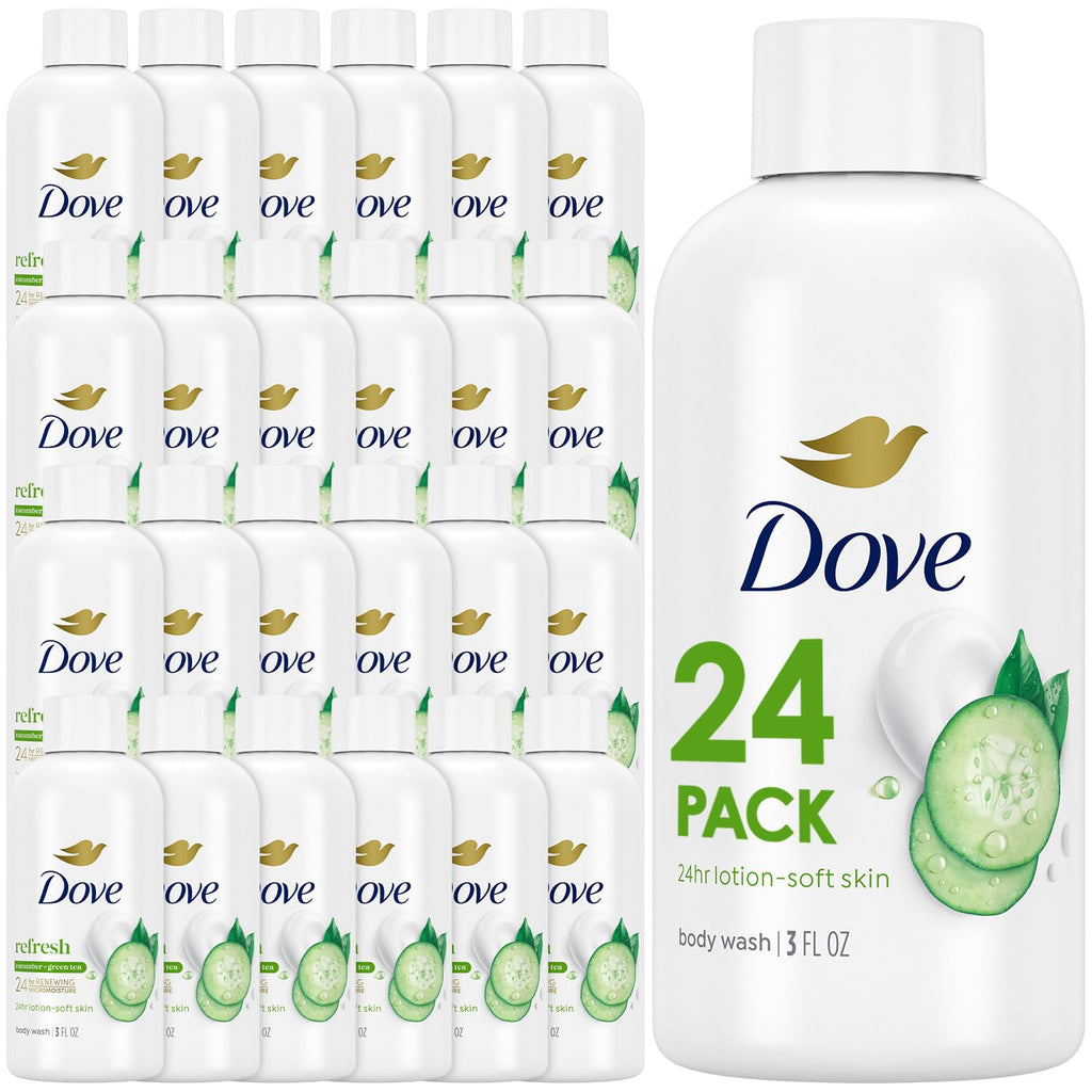Dove Body Wash Deep Moisture for 24hr Lotion-Soft Skin Moisturizing Skin Cleanser with No Sulfates No Parabens 3 oz | Dove Deep Moisture Body Wash hydrates dry skin for 24 hours with a sulfate-free formula and MicroMoisture technology.