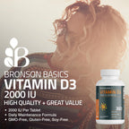 Bronson Vitamin D3 2000 IU (50mcg) Non-GMO, 360 Tablets