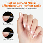Premium imported Modelones short almond nail tips, 360 pieces. Perfect fit for flat or curved nail beds for effortless application.