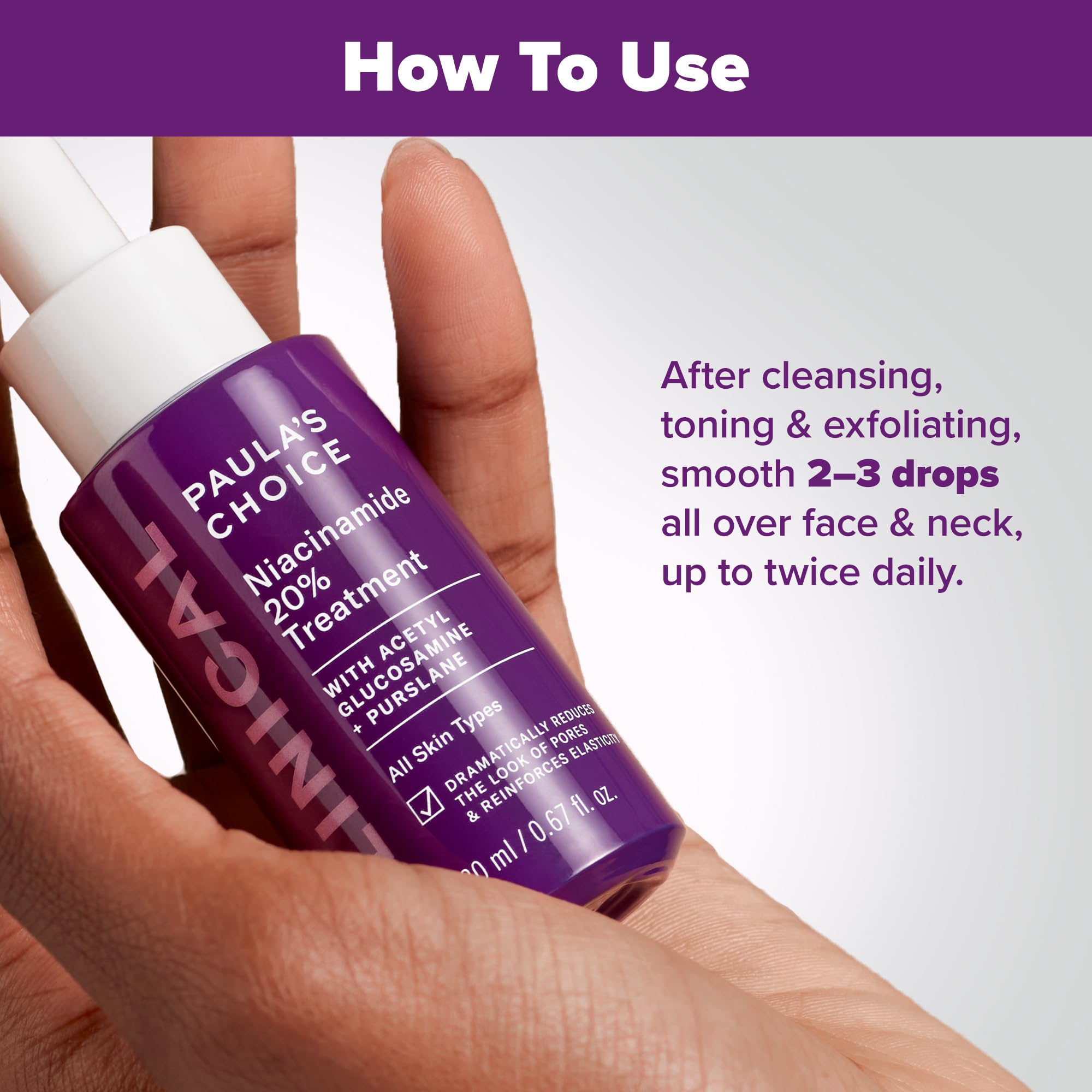 Buy now Paula's Choice CLINICAL 20% Niacinamide Vitamin B3 Concentrated Face Serum, Anti-Aging Serum for Face, Treatment for Discoloration & Minimizing Large Pores, Fragrance-Free, 0.67oz at indiglob india
