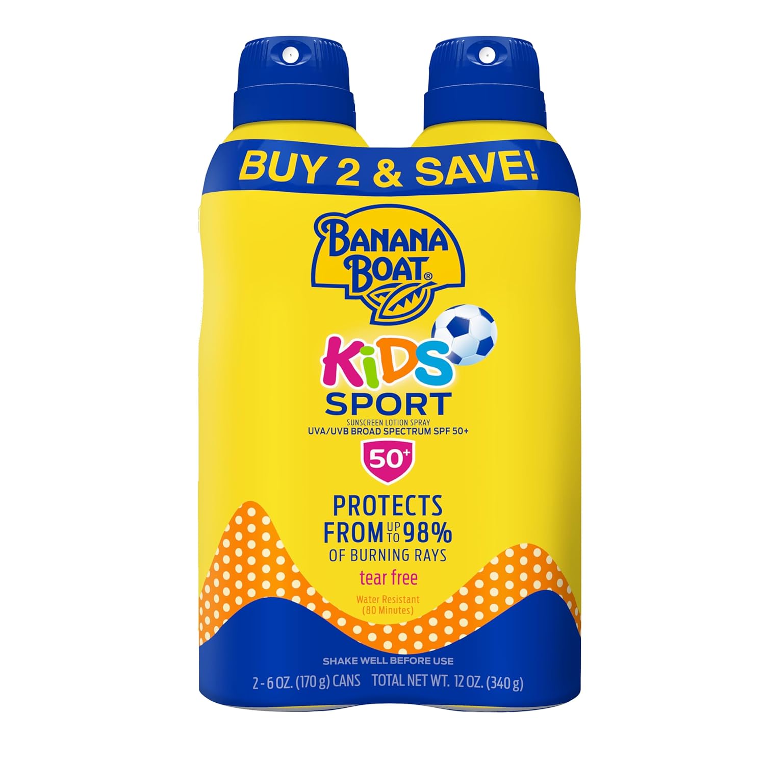 Buy now Banana Boat Kids Sport Sunscreen Spray SPF 50, 9.5oz, Childrens Sunscreen, Spray On Sunscreen SPF 50, Family Size Sunscreen, 9.5oz 6 Ounce (Pack of 2) 12 Fl Oz (Pack of 1) at indiglob india
