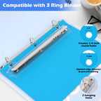 3 Hole Punch, Portable 3 Hole Puncher for 3 Ring Binder, Upgraded Removable Scrap Container, Durable Three Hole Punch with 10 Inches Ruler, 5 Sheets Capacity, for School, Office