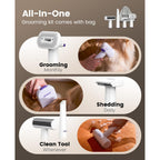 oneisall Dog Hair Vacuum Shedding Grooming Brush Kits for Pet Thick Coats