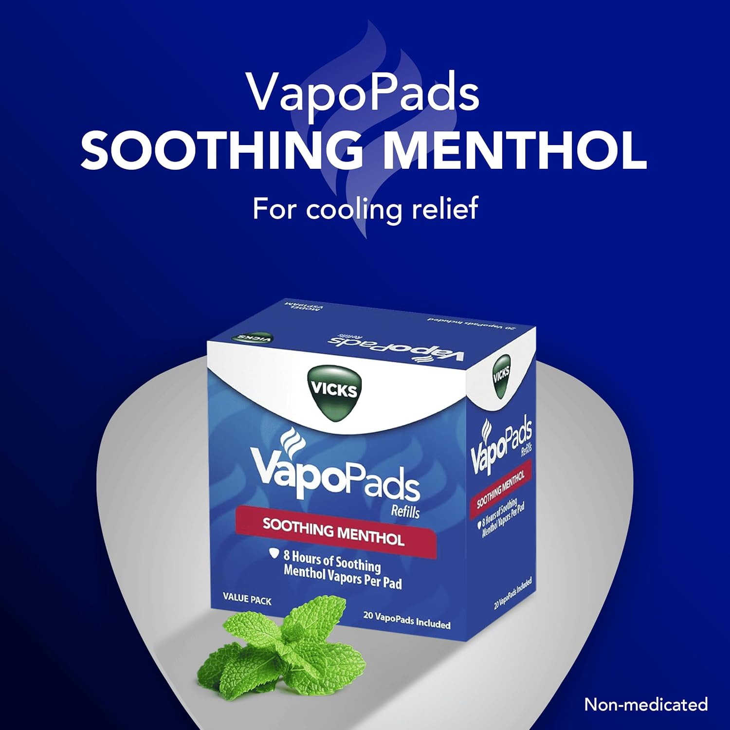 Buy now Vicks VapoPads Original Menthol Scent - Vapor Pads Refill for Vicks Humidifiers and Steam Inhalers, Scent Pads for Congestion and Cough Relief, 20-Pack, Box Color May Vary at indiglob india