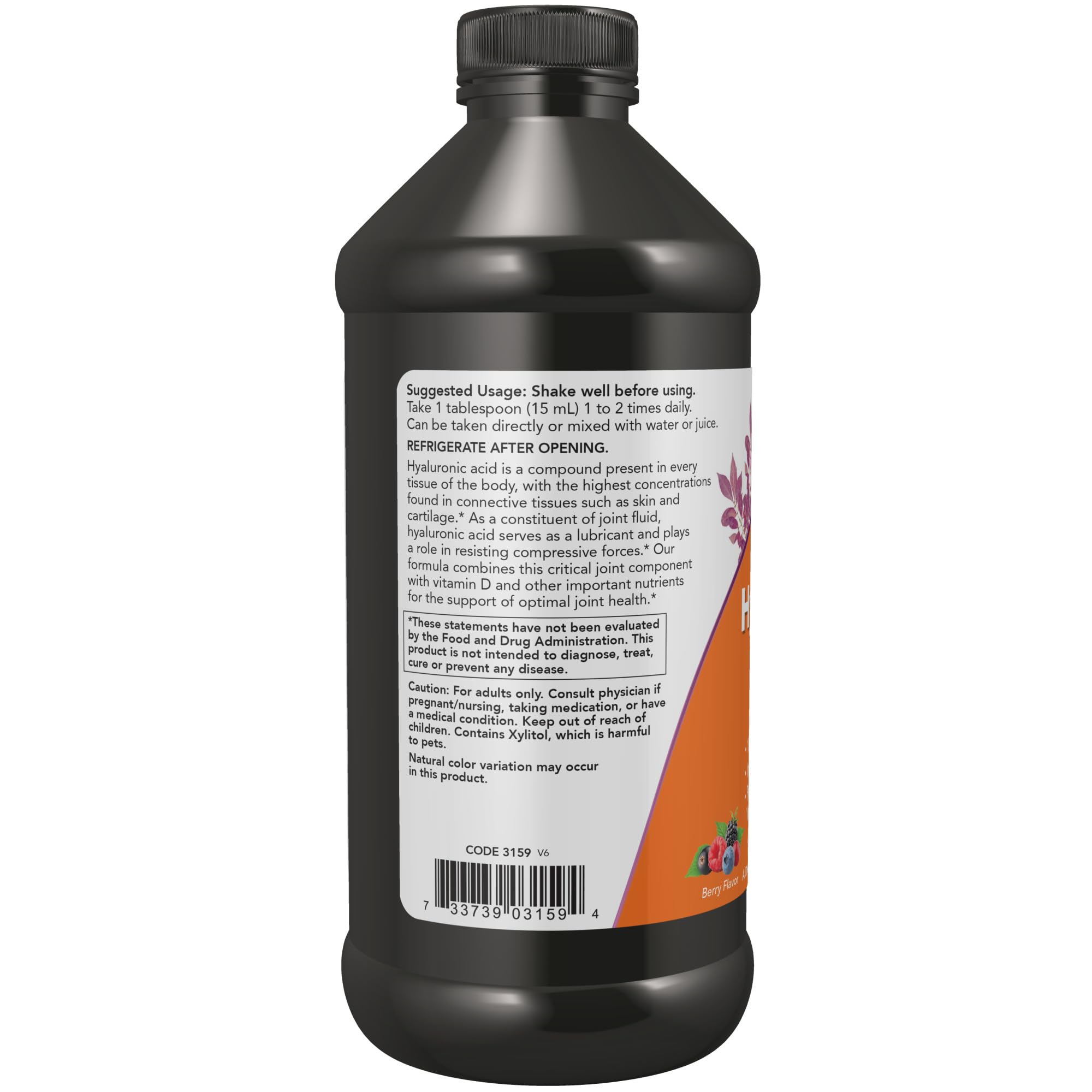Buy now NOW Foods Supplements, Liquid Hyaluronic Acid, Delicious Berry Flavor, 100 mg Per Serving, 16-Ounce at indiglob india