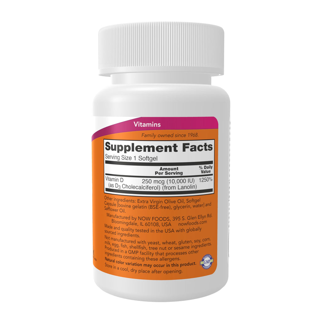 Buy now Now Foods Supplements, Vitamin D-3 10,000 IU, Highest Potency, Structural Support*, 30 Softgels at indiglob india