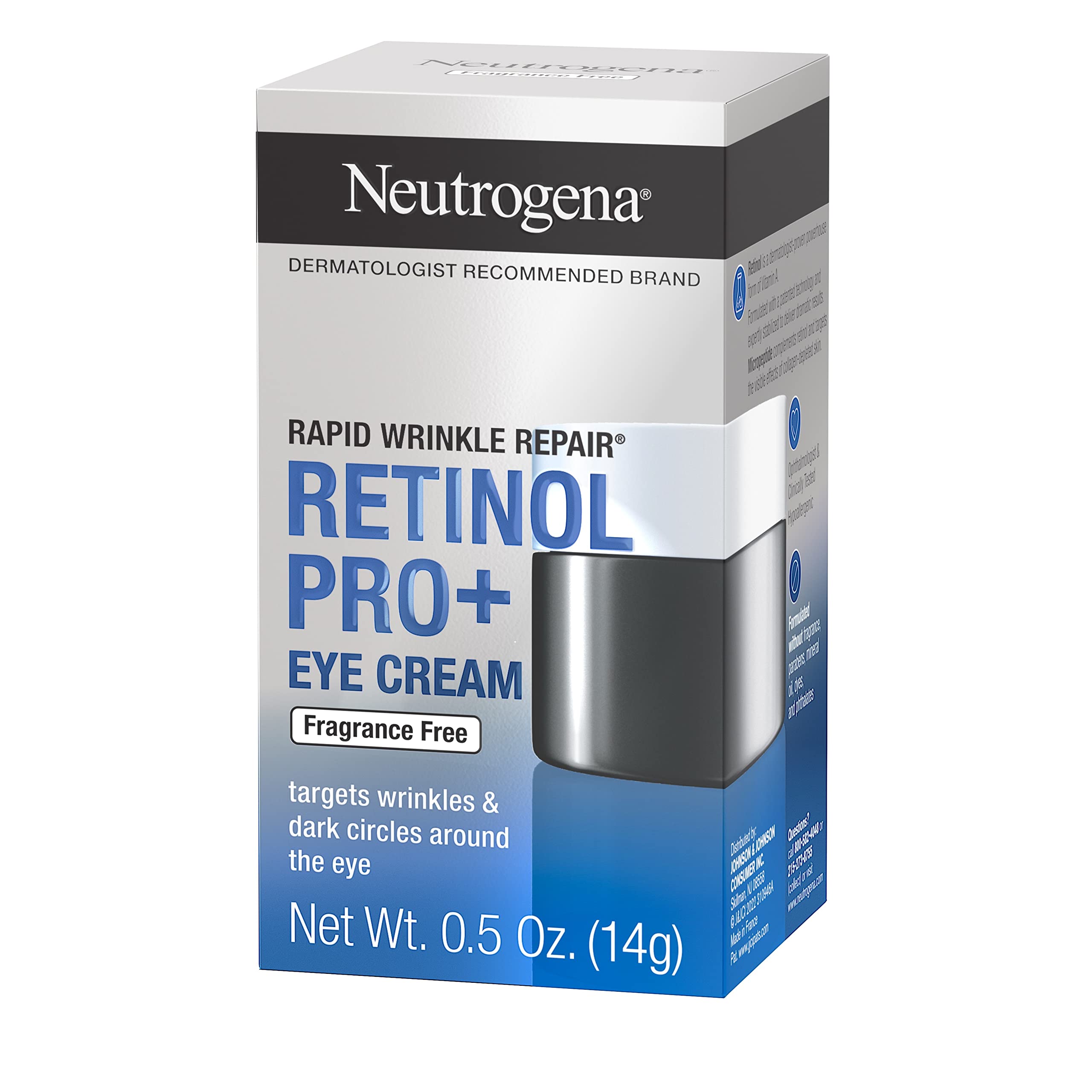 Buy now Neutrogena Rapid Wrinkle Repair Retinol Pro+ Anti-Wrinkle Eye Cream, Targeted Eye Cream for Wrinkles & Dark Circles, Formulated without Fragrance, Dyes, Phthalates, and Parabens, 0.5 oz at indiglob india